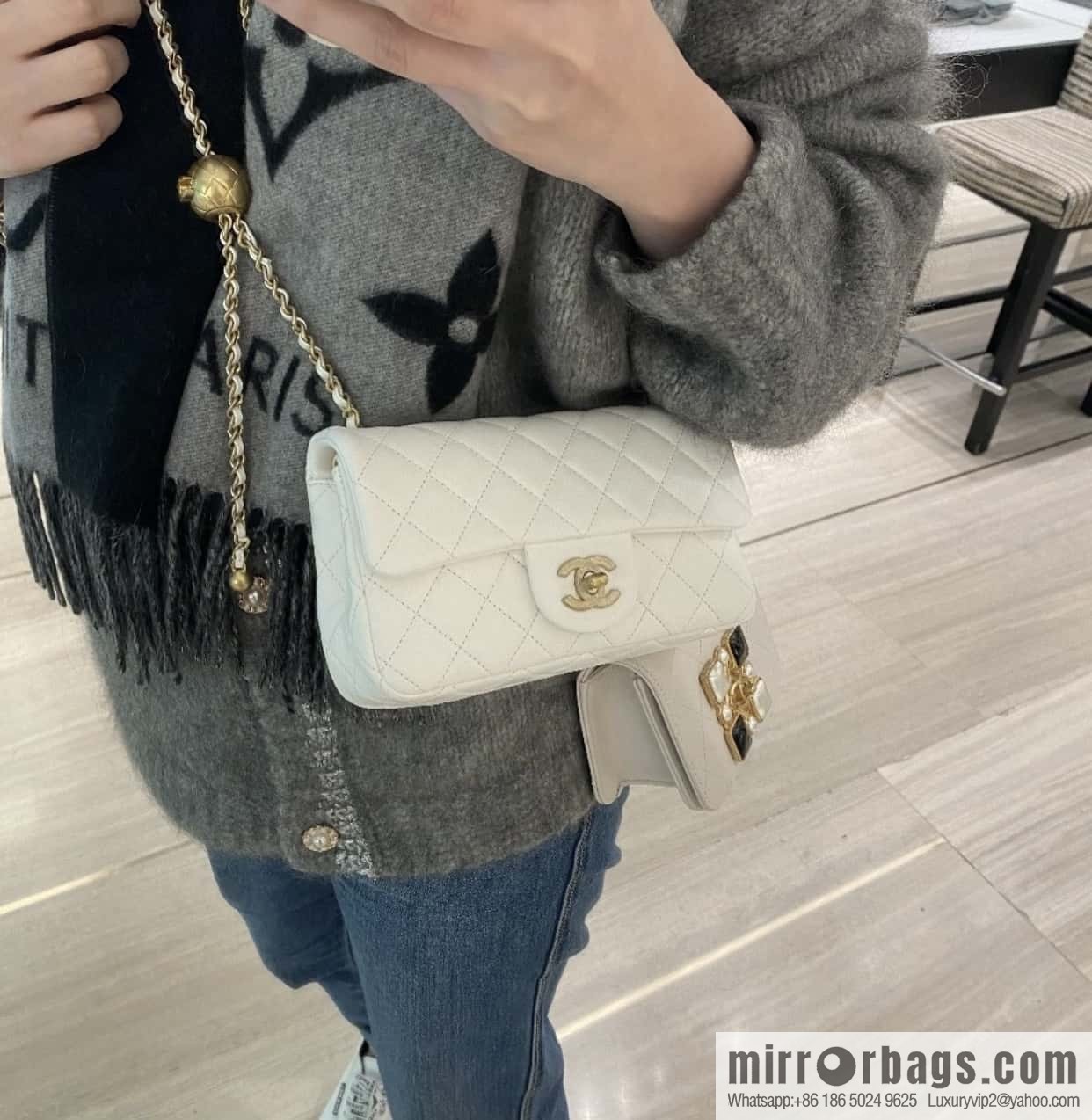 CHANEL Metal Ball Fairy White AS1787