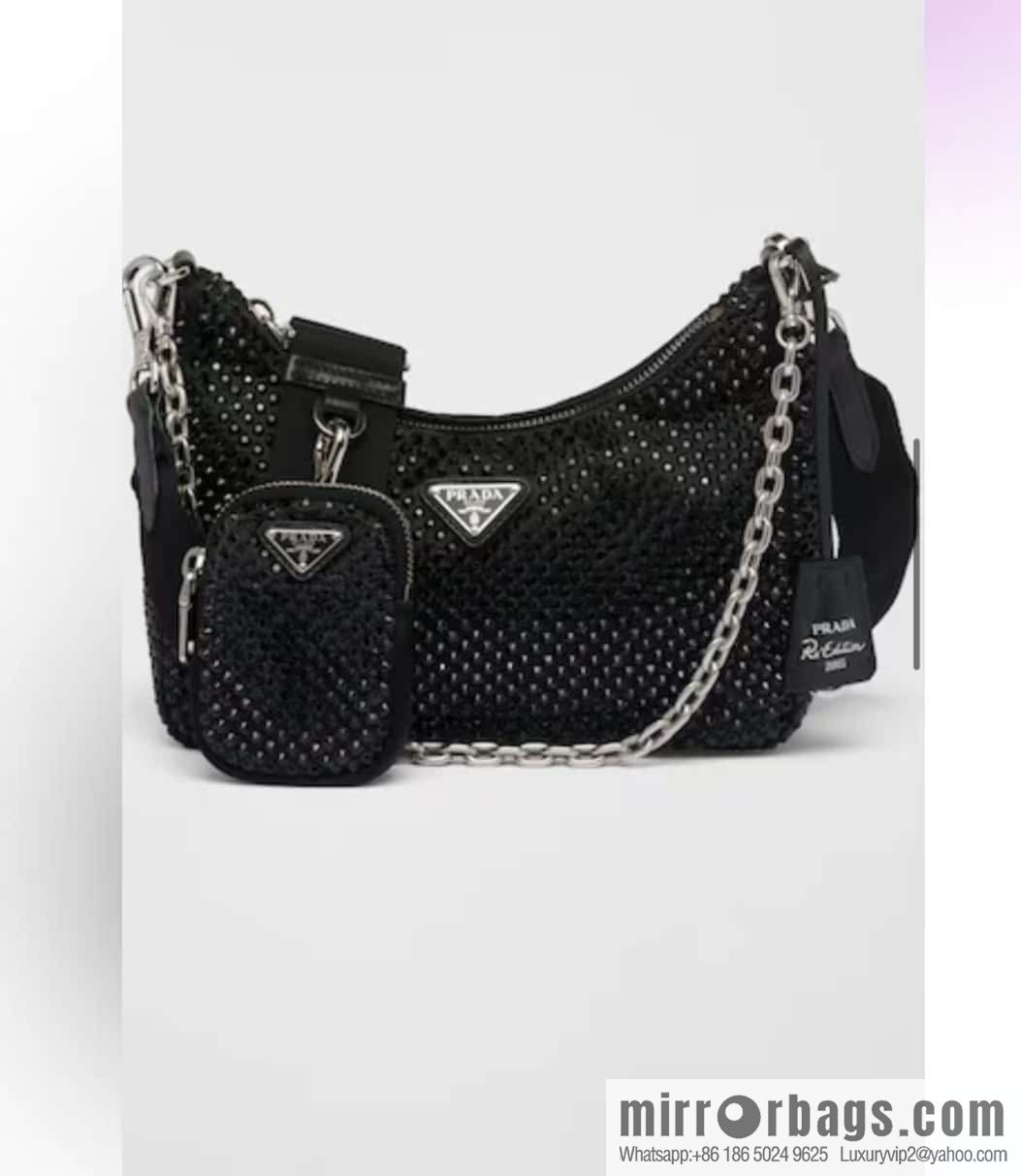 PRADA flash diamond three-in-one 🎉 2023 new color 1BH204 flash diamond