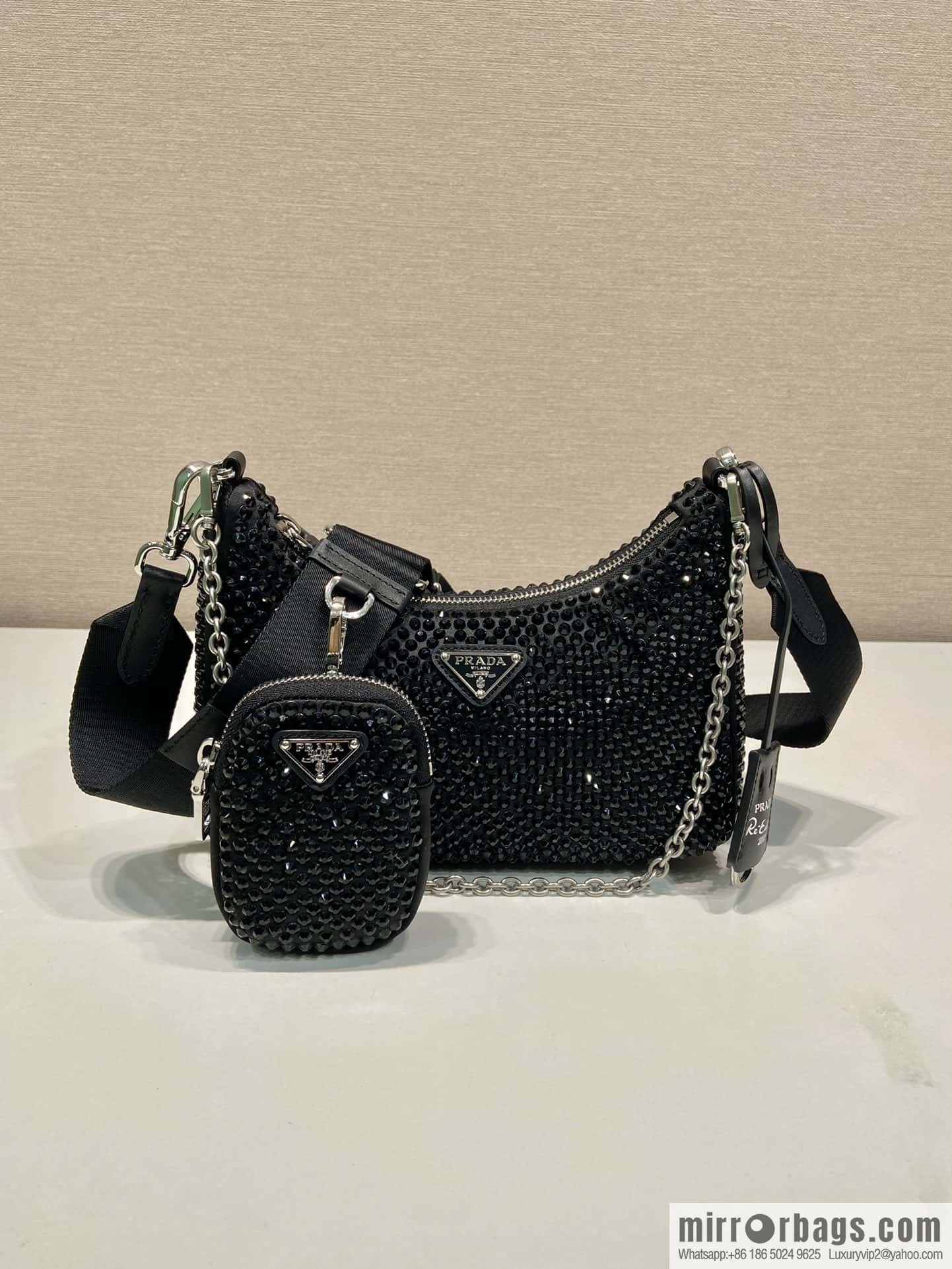 PRADA flash diamond three-in-one 🎉 2023 new color 1BH204 flash diamond