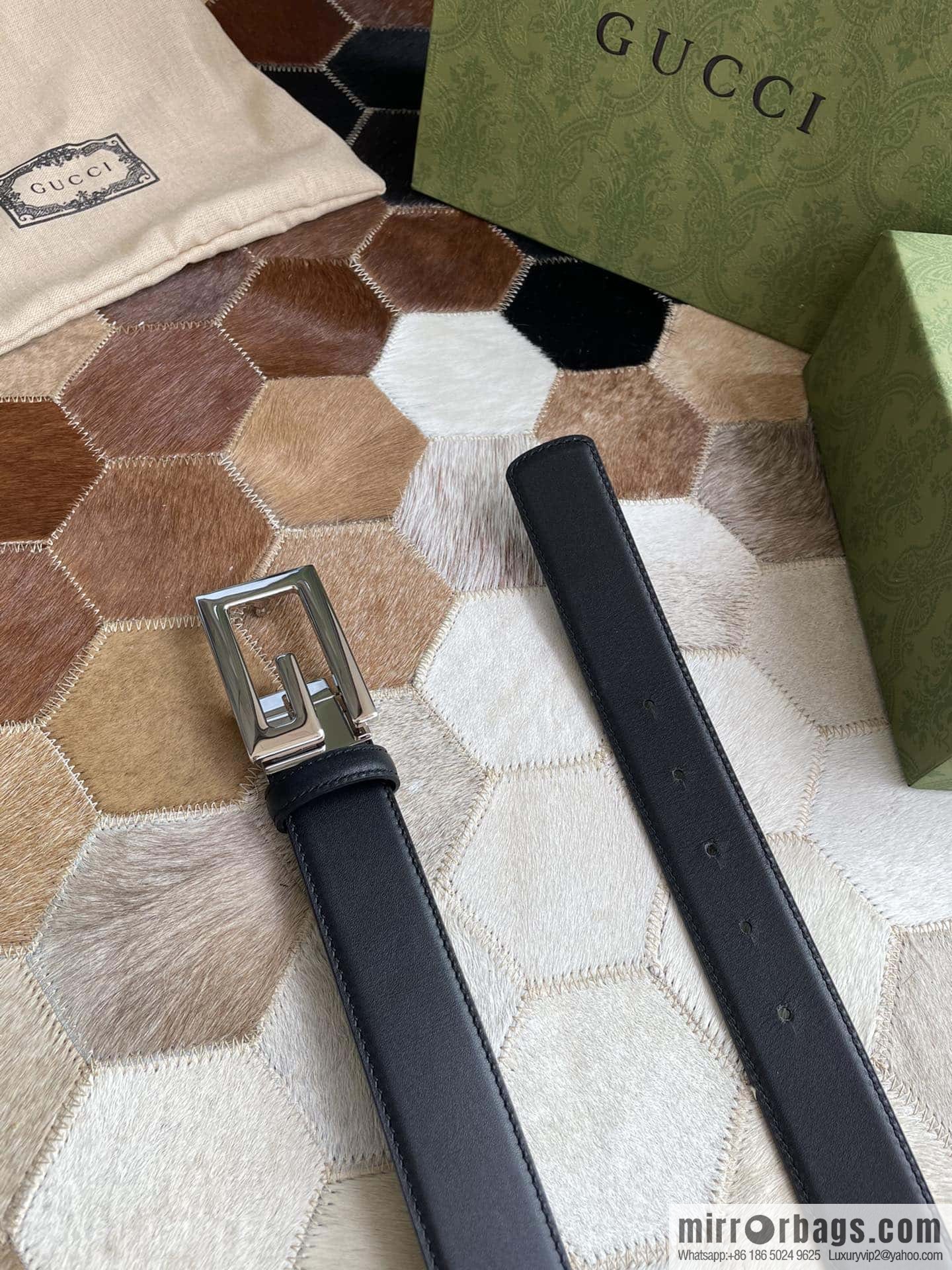 Gucci Gucci's new G rotating metal buckle with imported first-layer cowhide 35mm belt