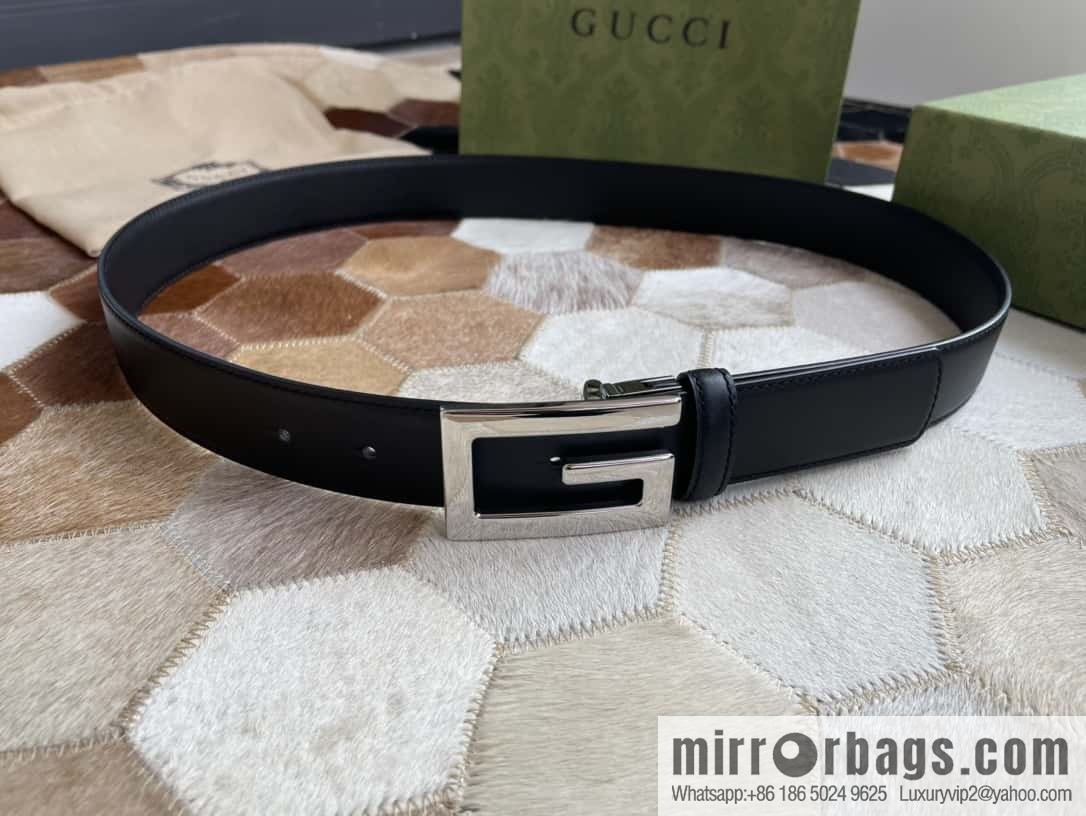 Gucci Gucci's new G rotating metal buckle with imported first-layer cowhide 35mm belt