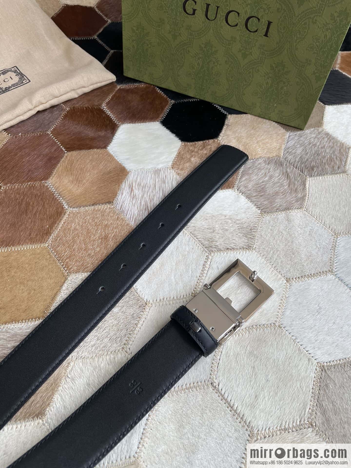 Gucci Gucci's new G rotating metal buckle with imported first-layer cowhide 35mm belt