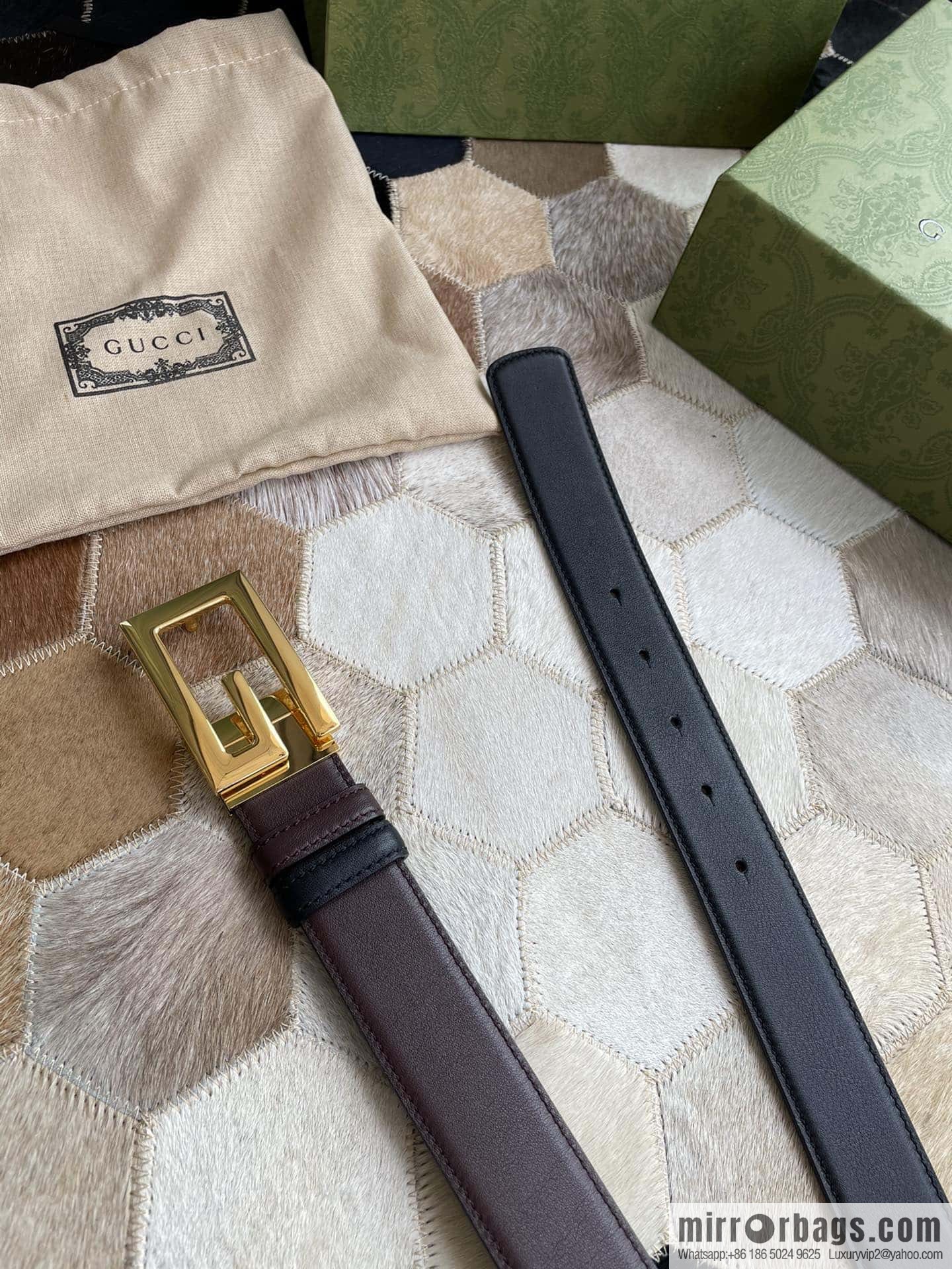 Gucci Gucci's new G rotating metal buckle with imported first-layer cowhide 35mm belt