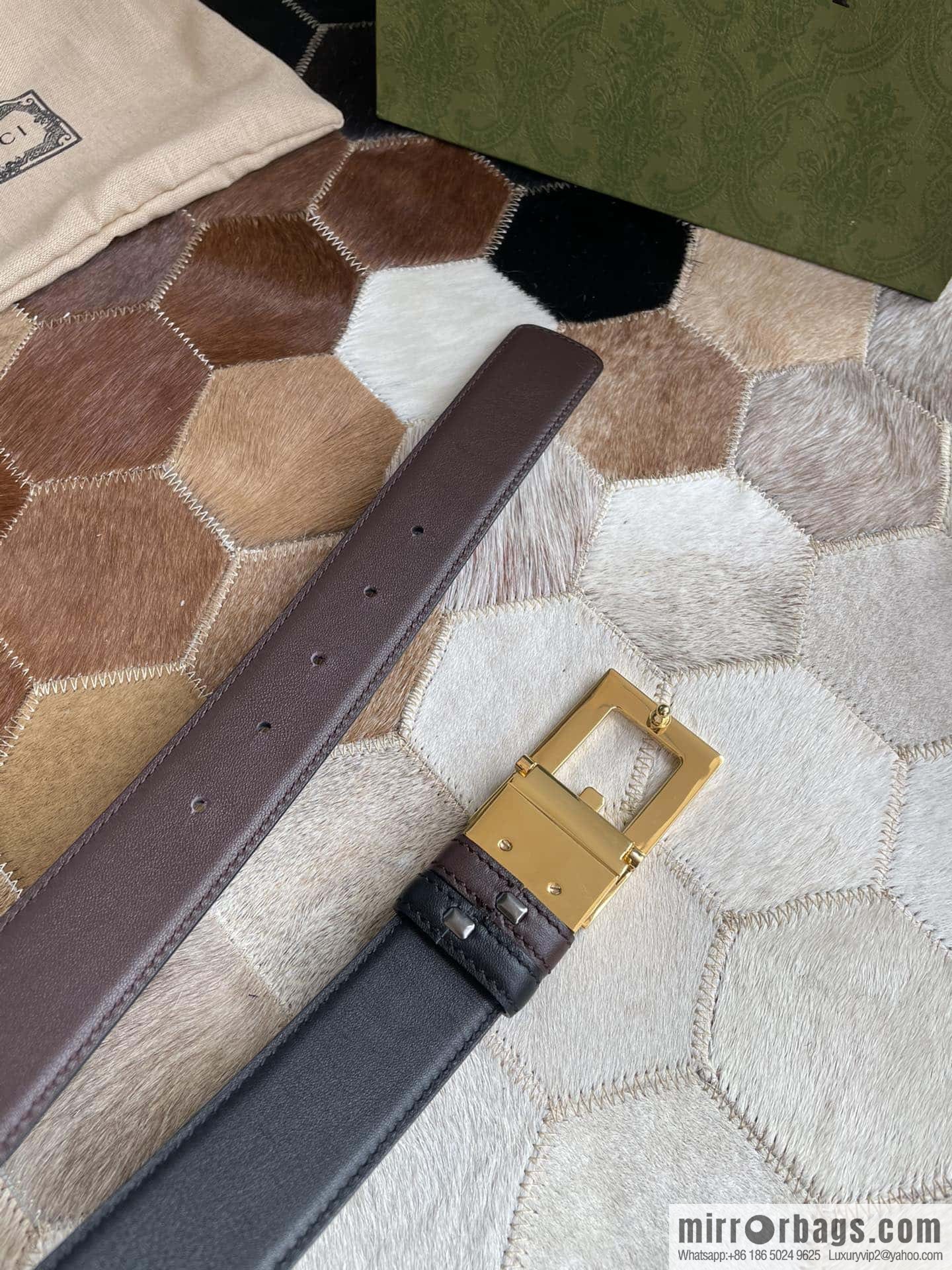 Gucci Gucci's new G rotating metal buckle with imported first-layer cowhide 35mm belt