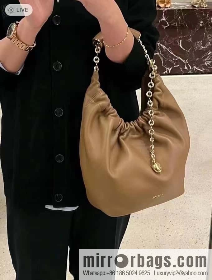 LOEWE Squeezed Underarm Bag 29.5CM Oak Brown