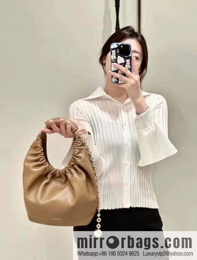LOEWE Squeezed Underarm Bag 29.5CM Oak Brown