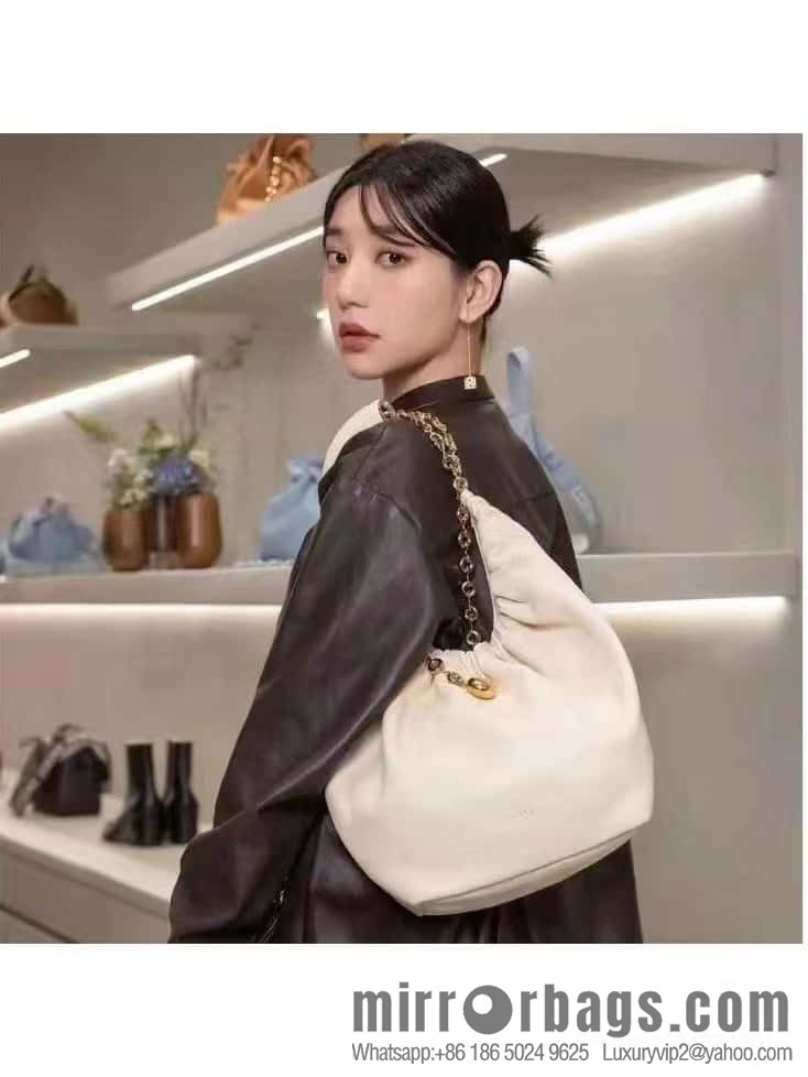 LOEWE Squeezed Underarm Bag 29.5CM White