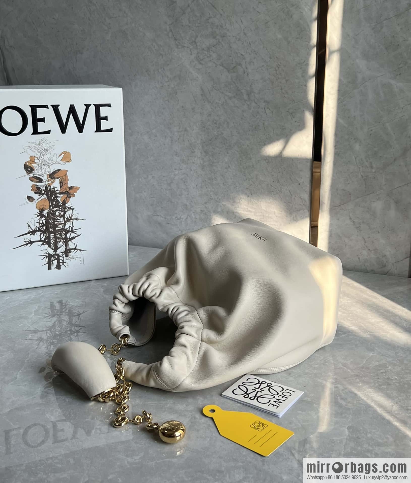 LOEWE Squeezed Underarm Bag 29.5CM White