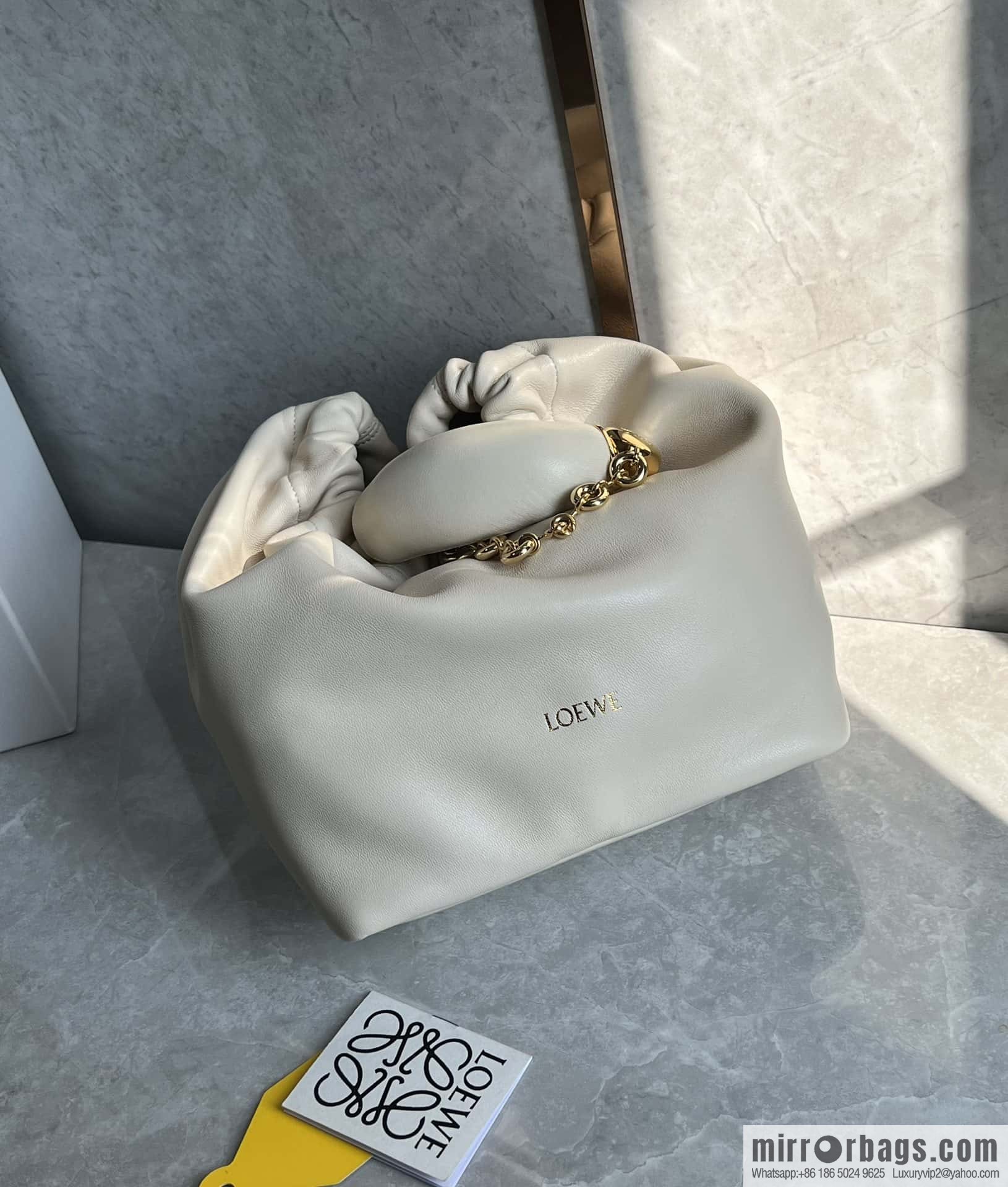 LOEWE Squeezed Underarm Bag 29.5CM White