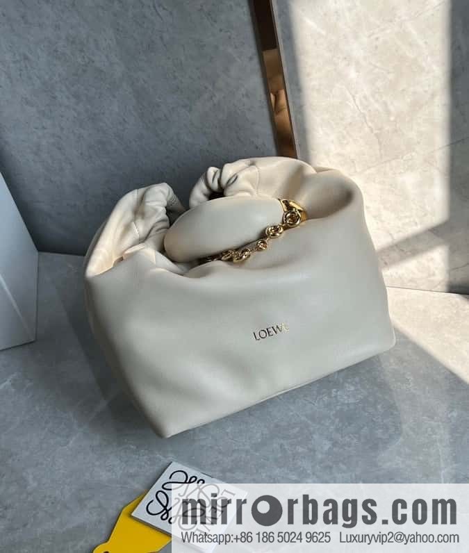LOEWE Squeezed Underarm Bag 29.5CM White