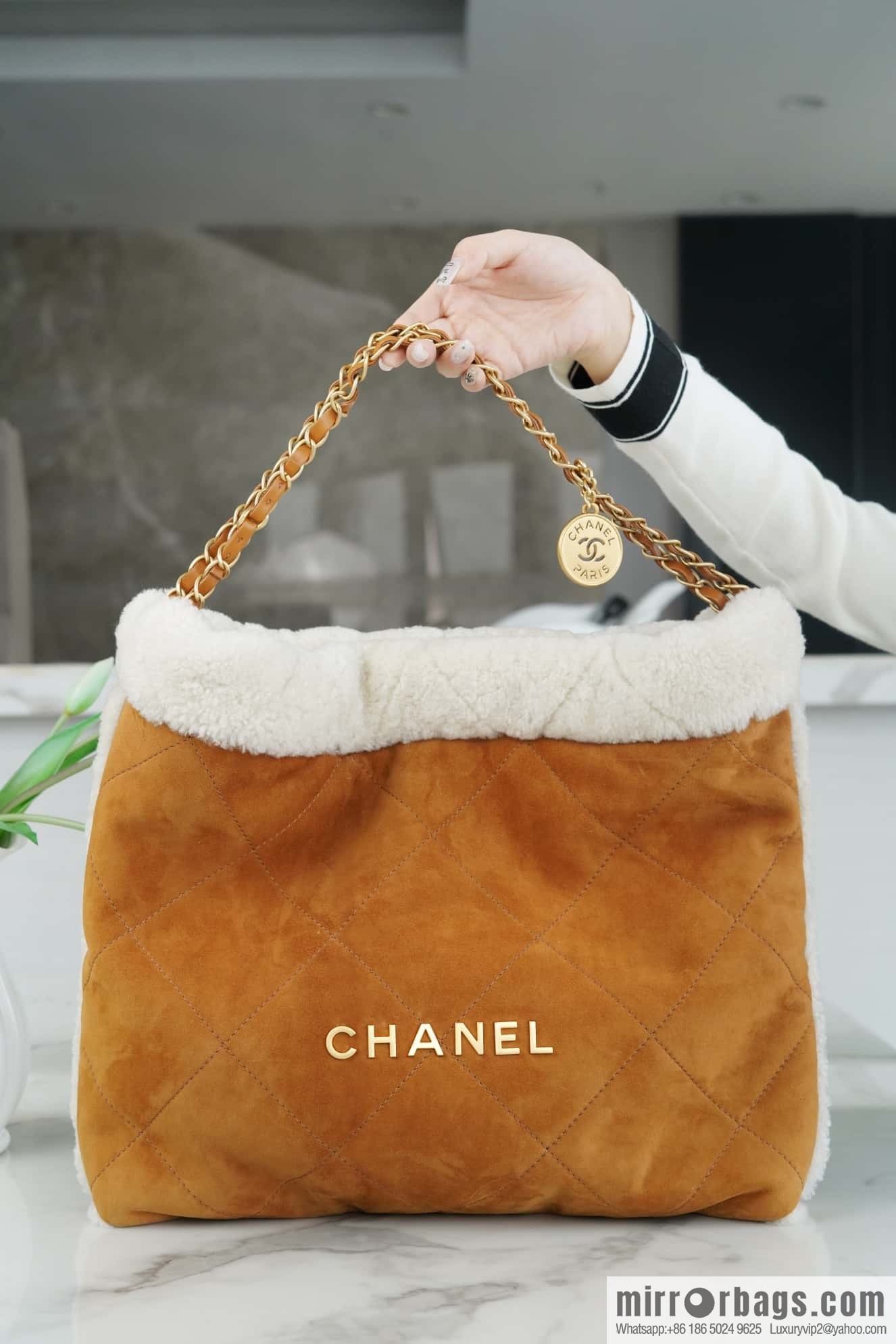 CHANEL Seasonal Limited Teddy Bear AS3261 Caramel Color