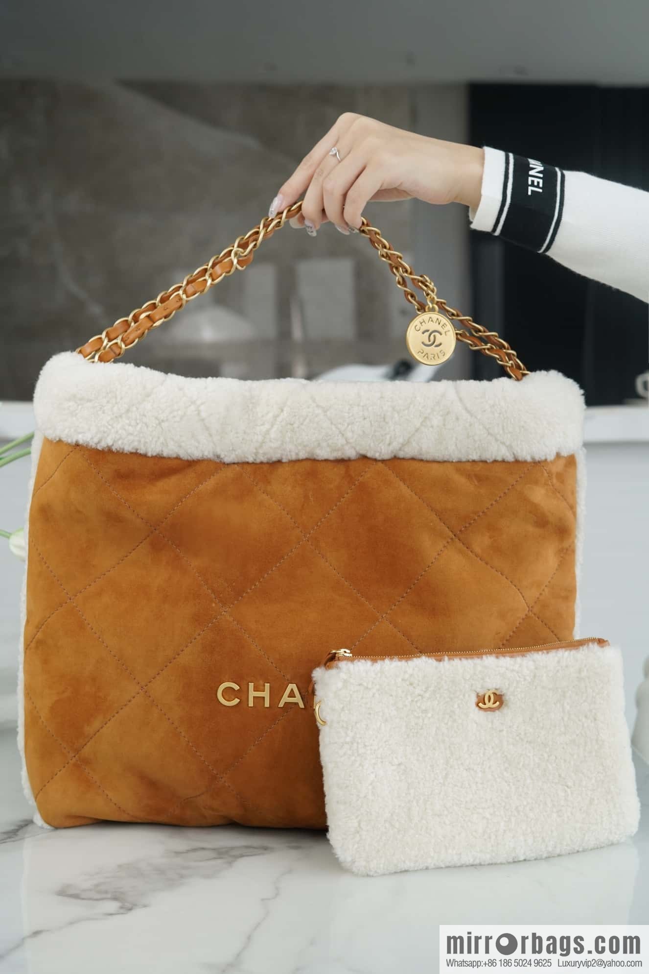 CHANEL Seasonal Limited Teddy Bear AS3261 Caramel Color