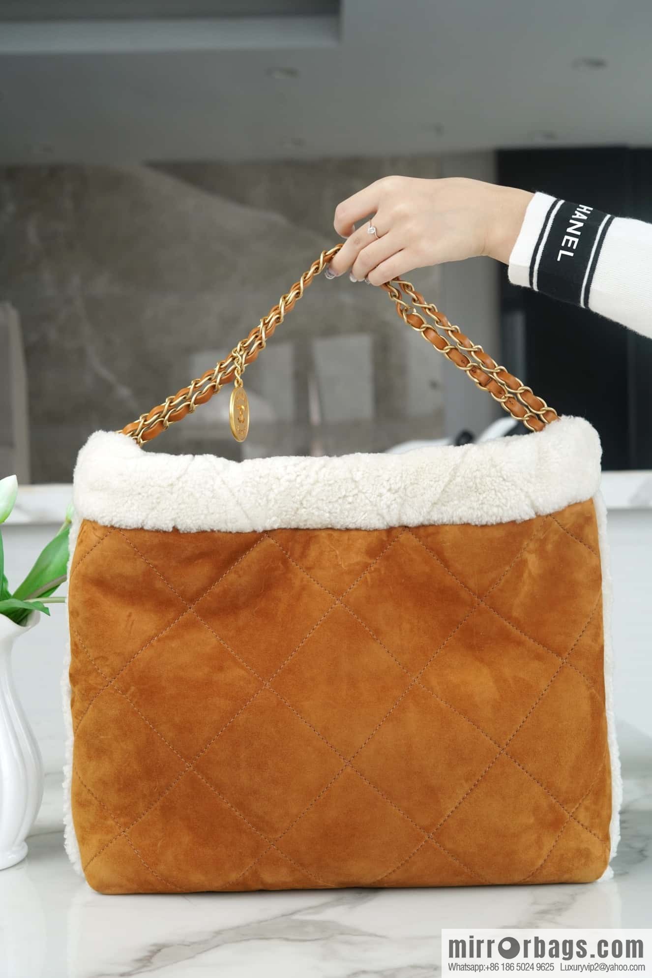CHANEL Seasonal Limited Teddy Bear AS3261 Caramel Color