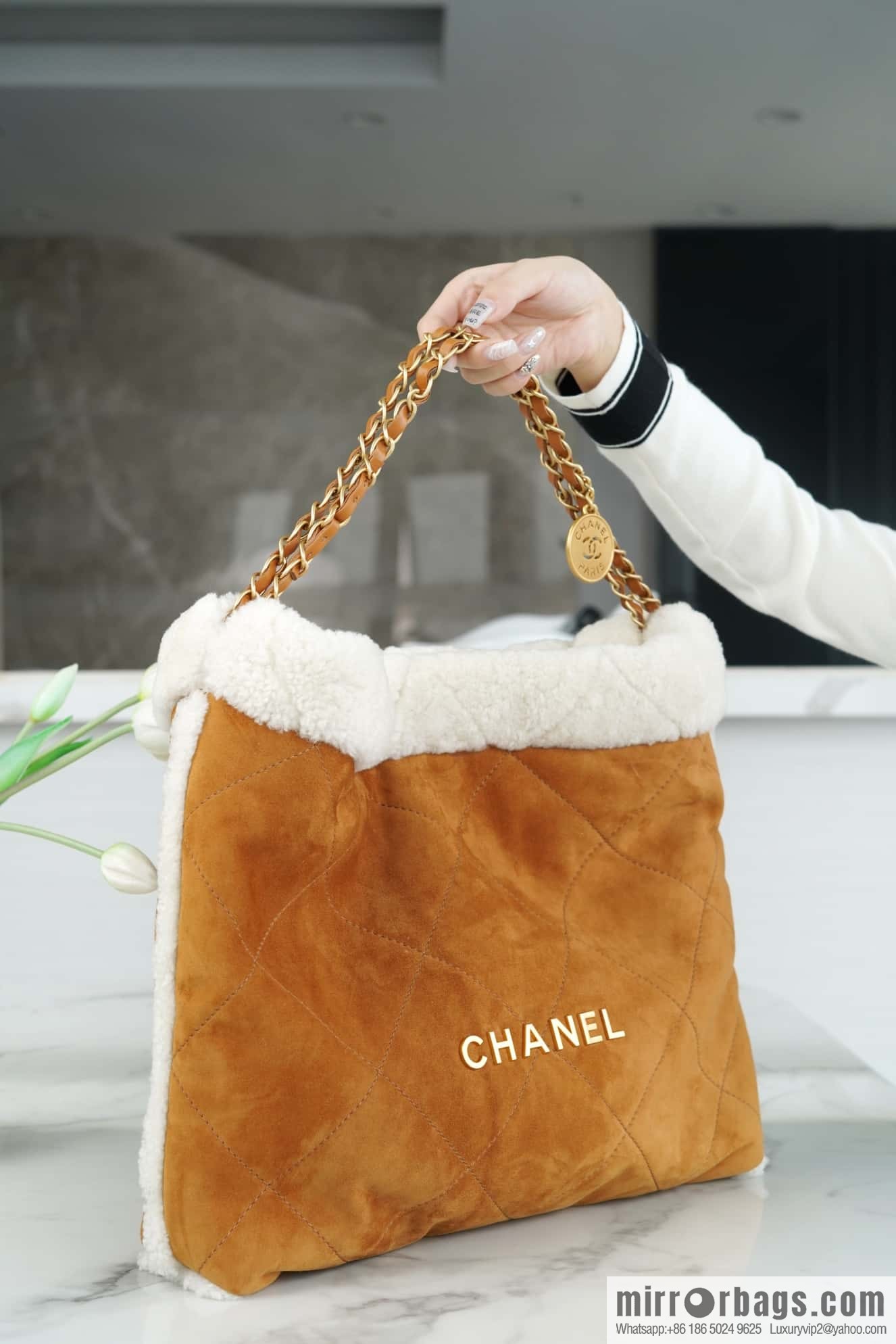CHANEL Seasonal Limited Teddy Bear AS3261 Caramel Color
