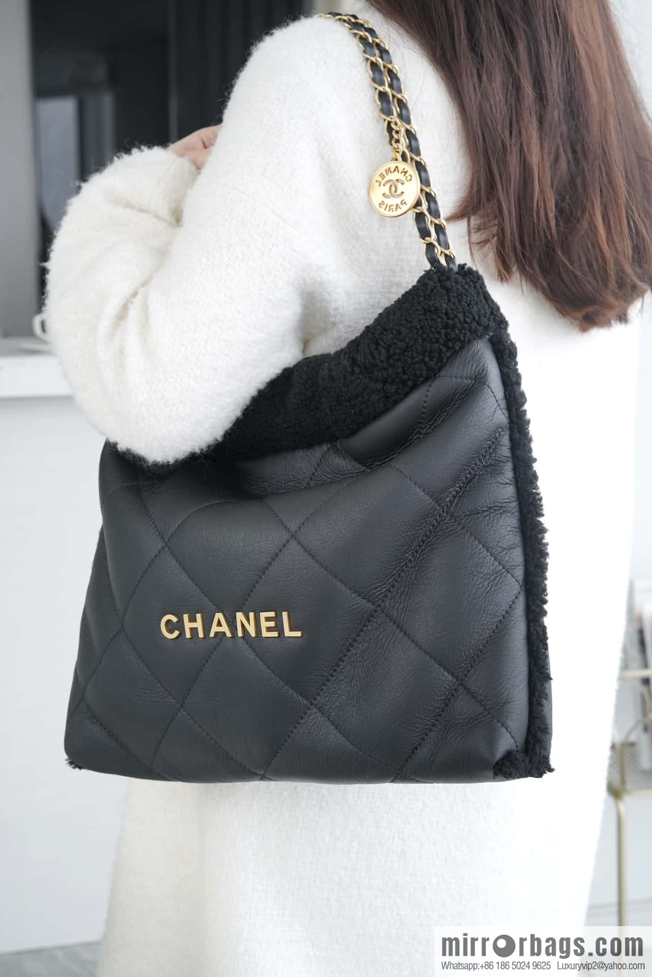 CHANEL Seasonal Limited Teddy Bear AS3261 black