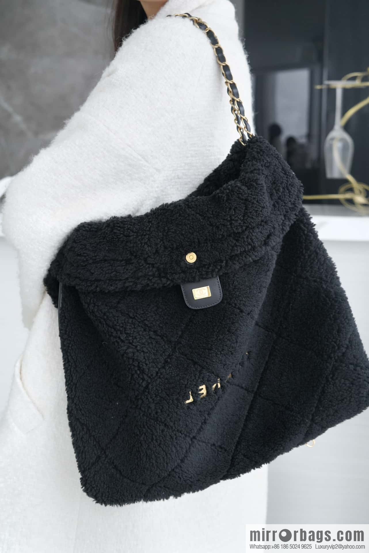 CHANEL Seasonal Limited Teddy Bear AS3261 black