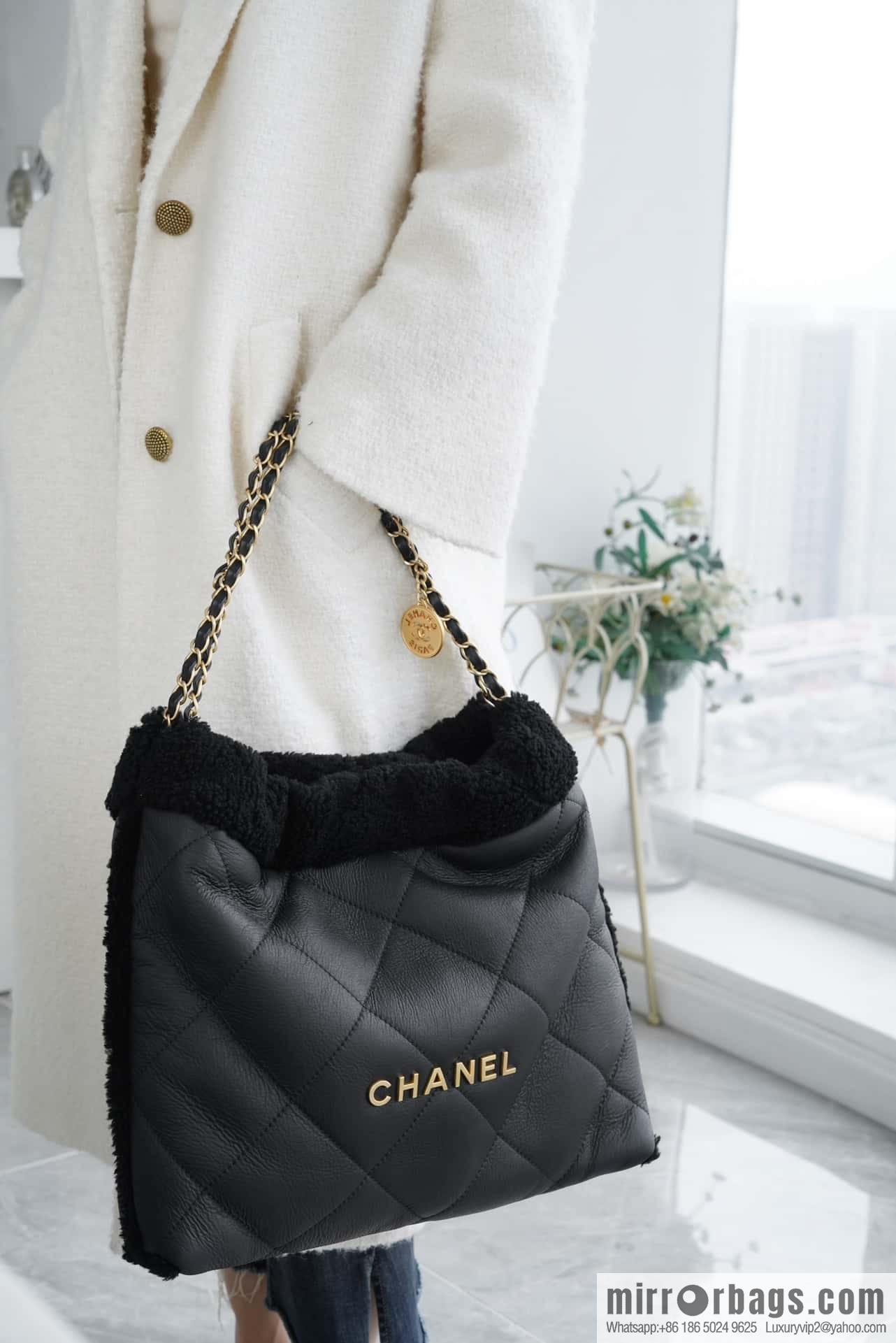 CHANEL Seasonal Limited Teddy Bear AS3261 black