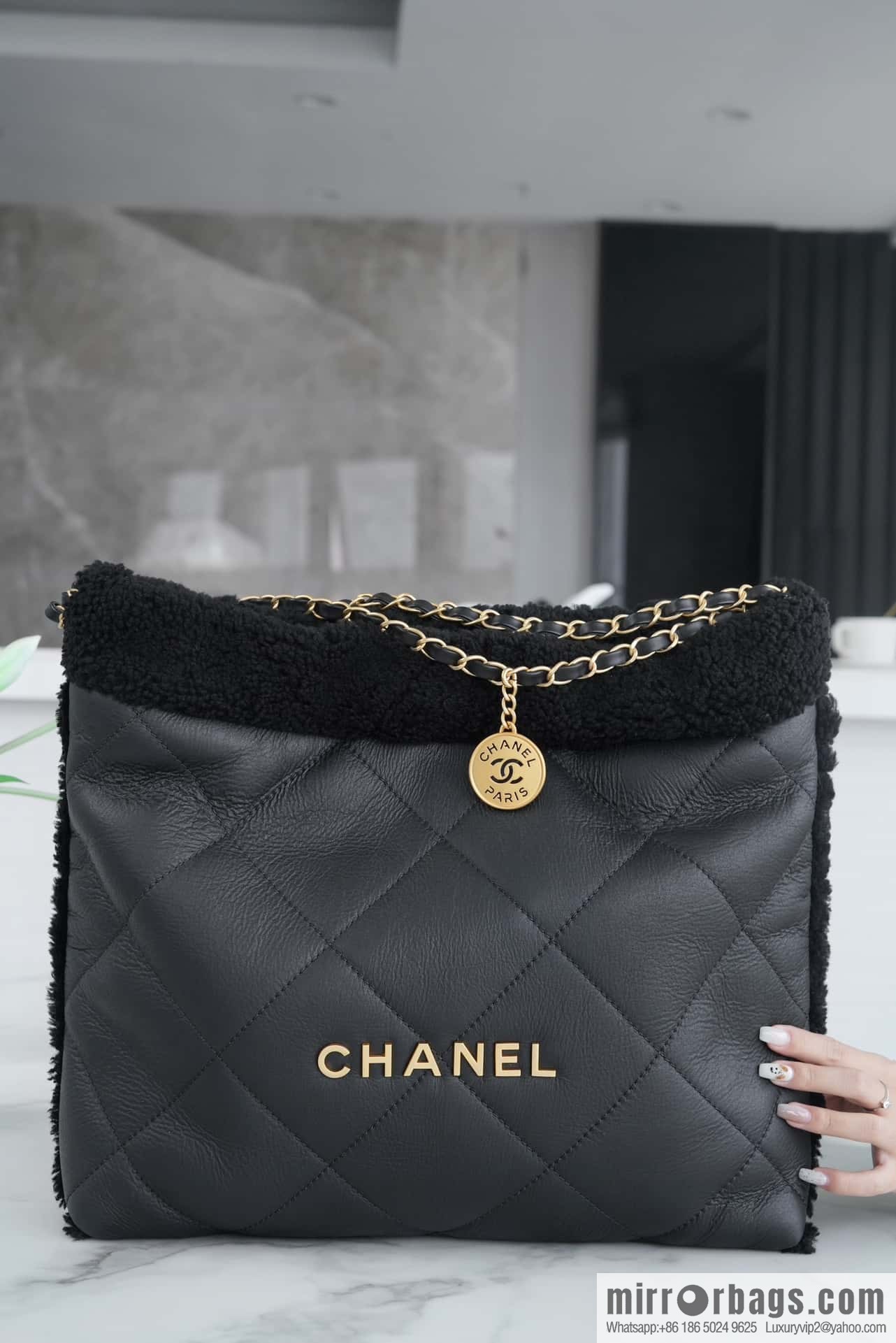 CHANEL Seasonal Limited Teddy Bear AS3261 black
