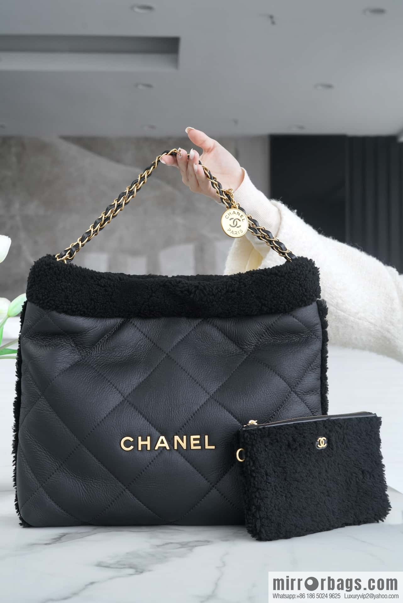 CHANEL Seasonal Limited Teddy Bear AS3261 black