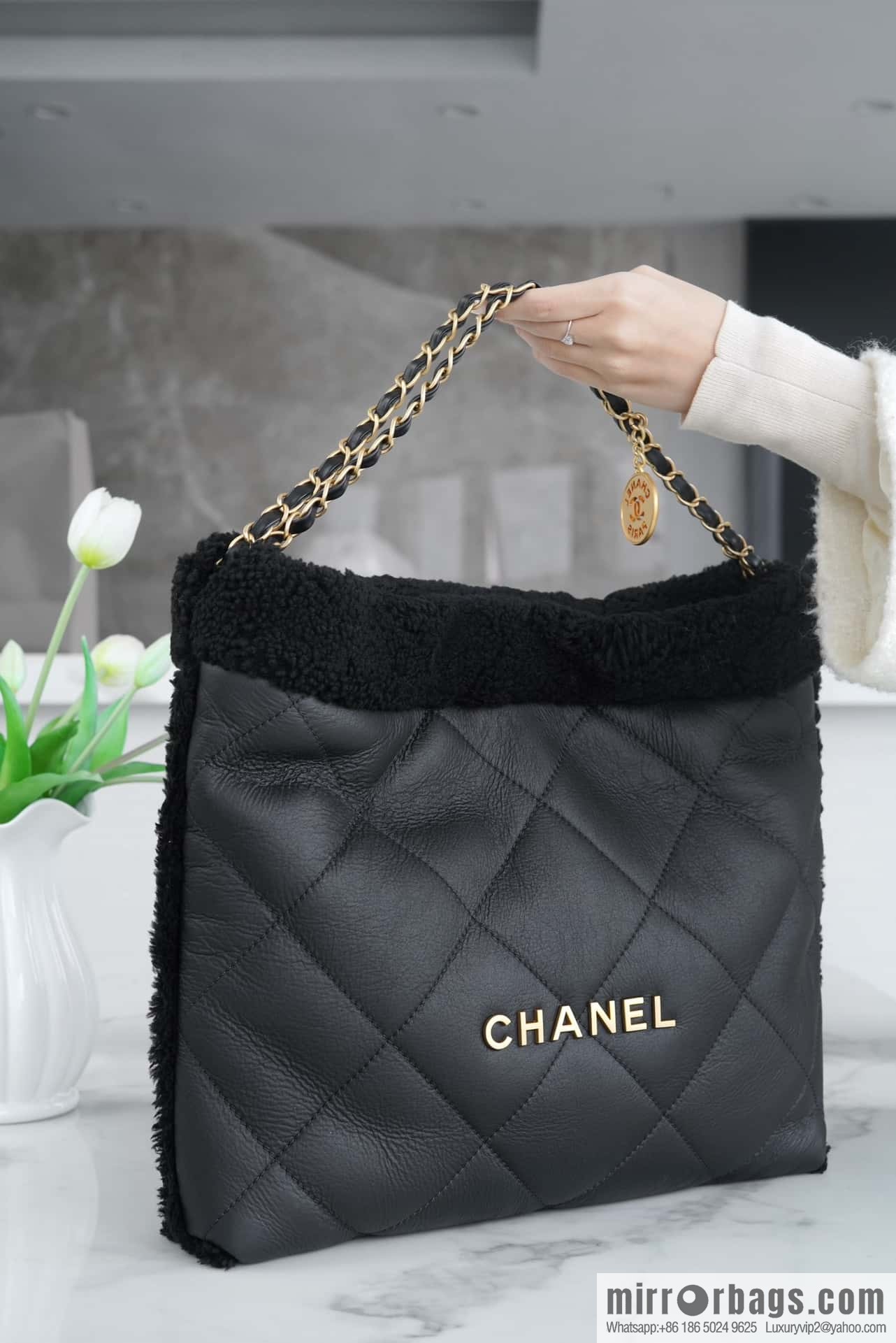 CHANEL Seasonal Limited Teddy Bear AS3261 black