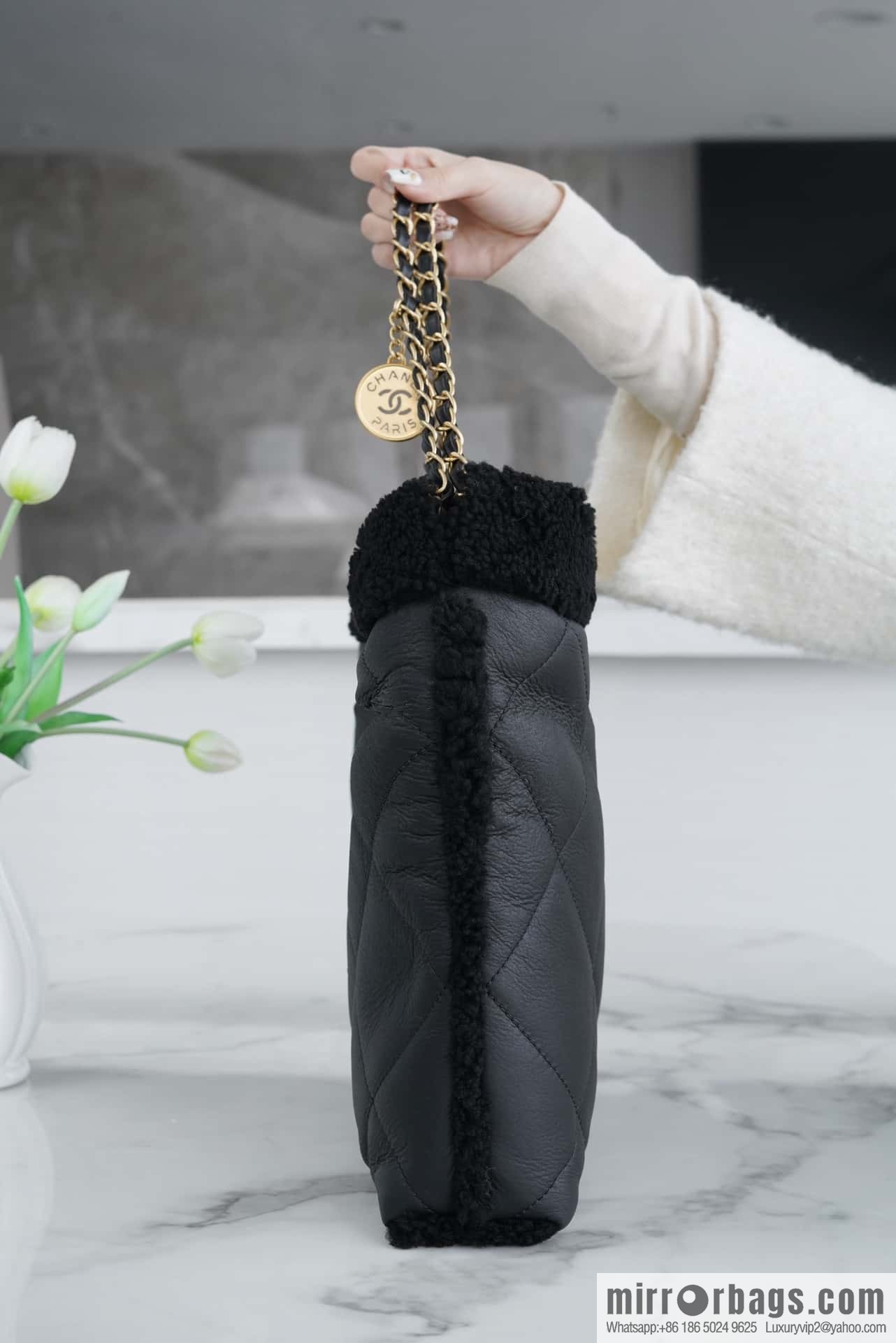CHANEL Seasonal Limited Teddy Bear AS3261 black