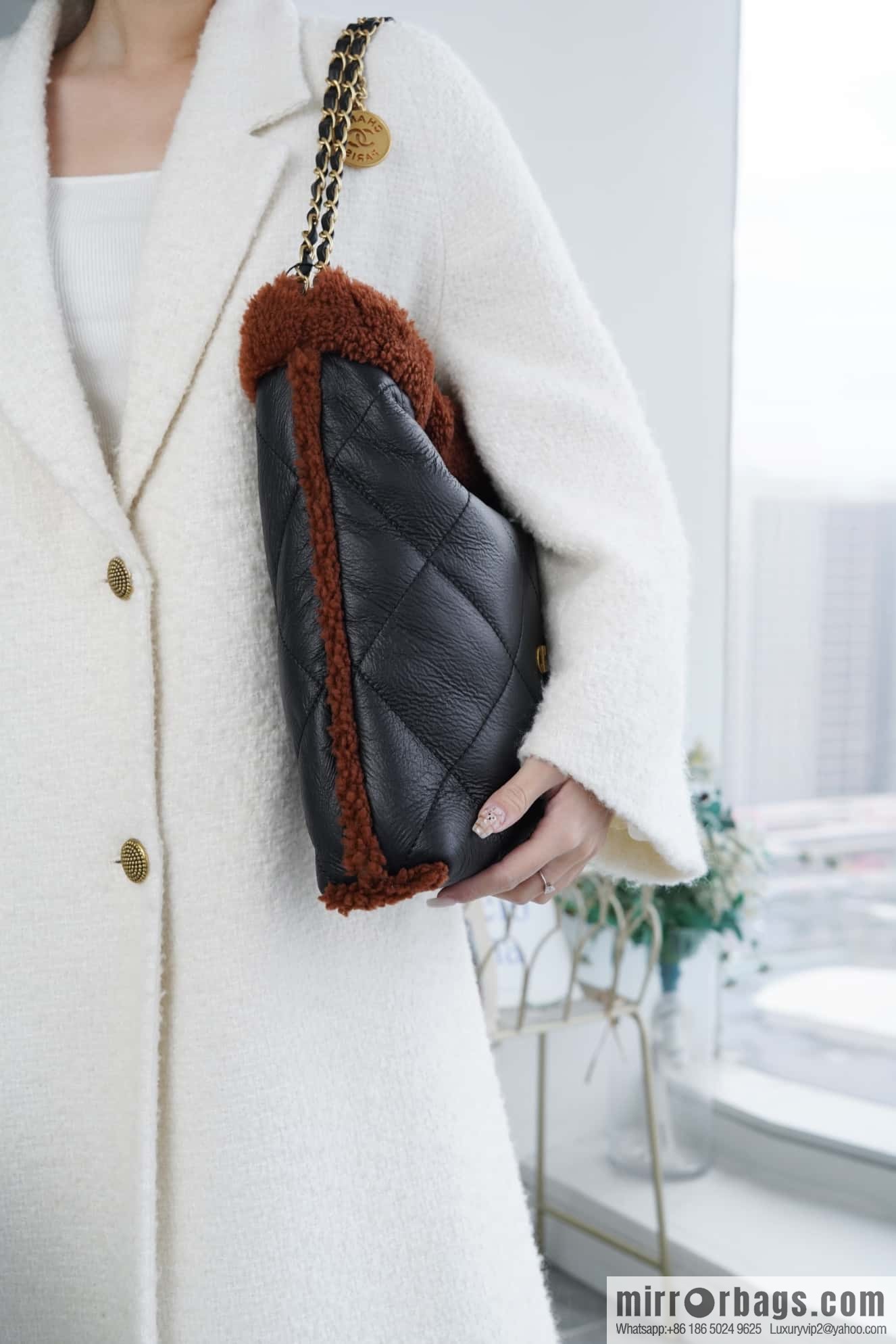 CHANEL Seasonal Limited Teddy Bear AS3261 Black Brown