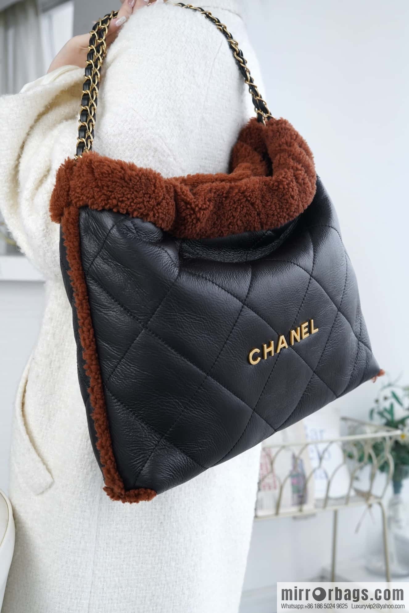 CHANEL Seasonal Limited Teddy Bear AS3261 Black Brown