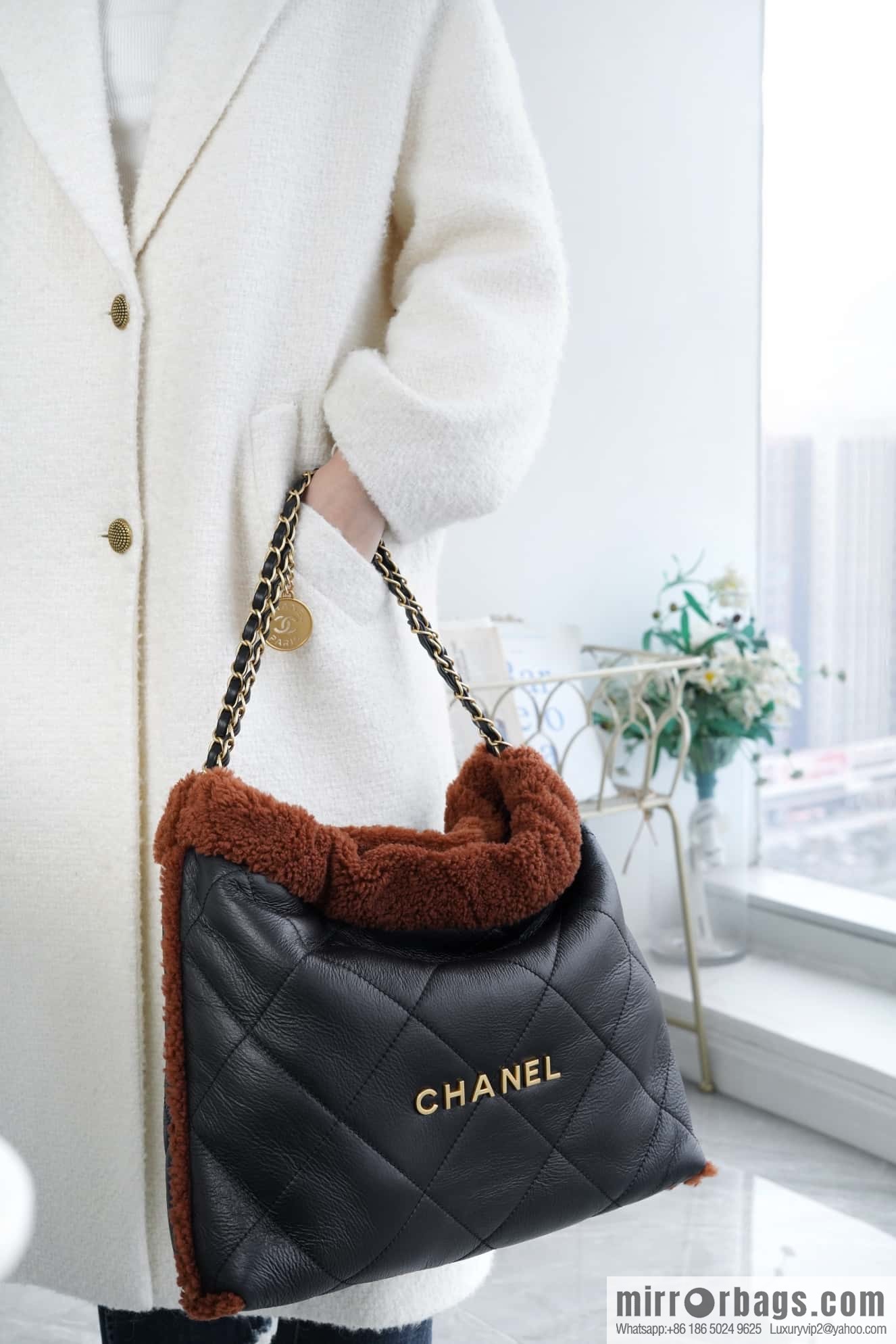 CHANEL Seasonal Limited Teddy Bear AS3261 Black Brown