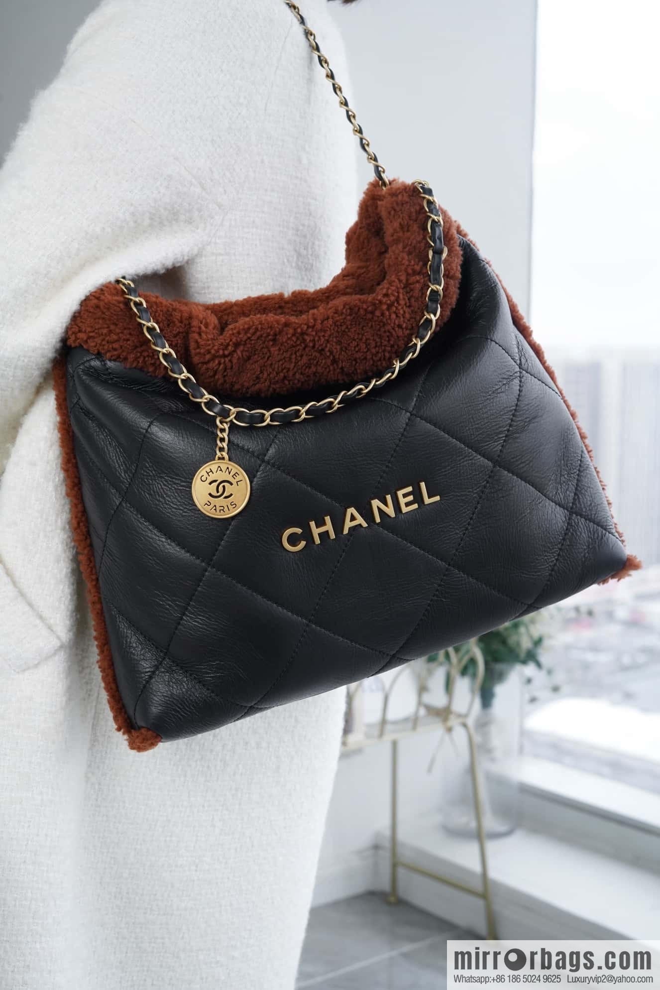 CHANEL Seasonal Limited Teddy Bear AS3261 Black Brown