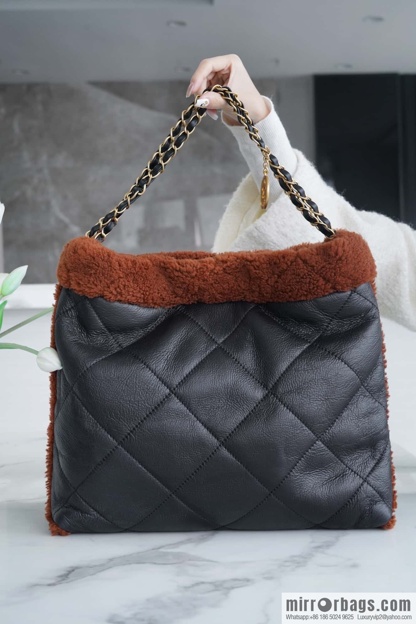 CHANEL Seasonal Limited Teddy Bear AS3261 Black Brown