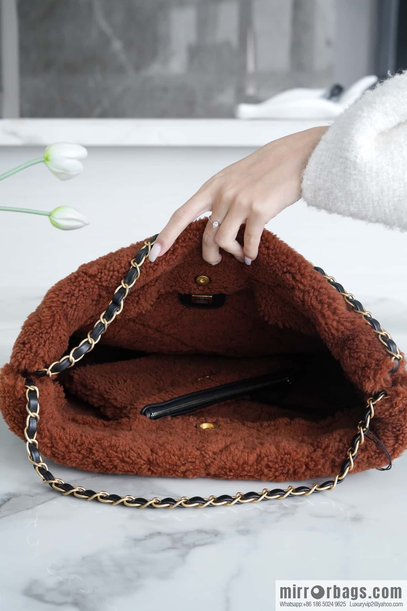 CHANEL Seasonal Limited Teddy Bear AS3261 Black Brown