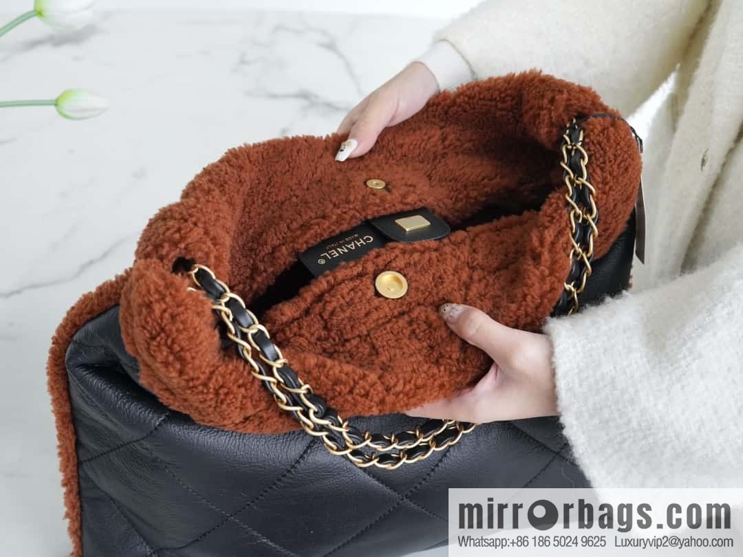 CHANEL Seasonal Limited Teddy Bear AS3261 Black Brown