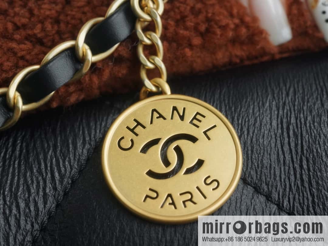 CHANEL Seasonal Limited Teddy Bear AS3261 Black Brown