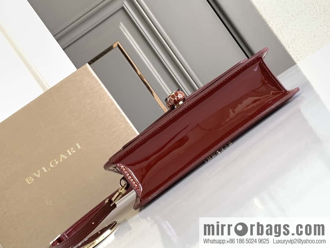 BVLGARI Bulgari SERPENTI FOREVER EAST-WEST Series Small Shoulder Bag 292103 Burgundy 22CM