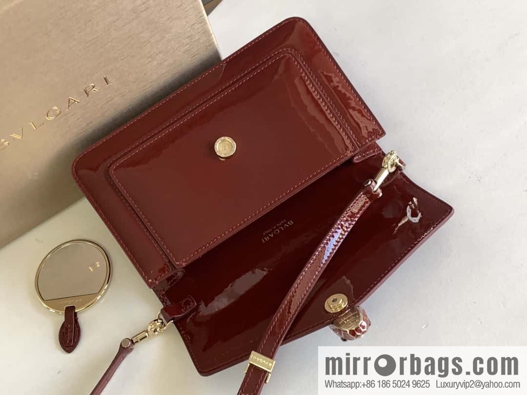 BVLGARI Bulgari SERPENTI FOREVER EAST-WEST Series Small Shoulder Bag 292103 Burgundy 22CM