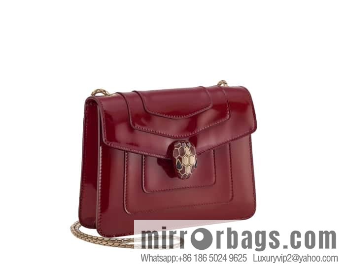 BVLGARI Bulgari SERPENTI FOREVER EAST-WEST Series Small Shoulder Bag 61879 Burgundy 20CM