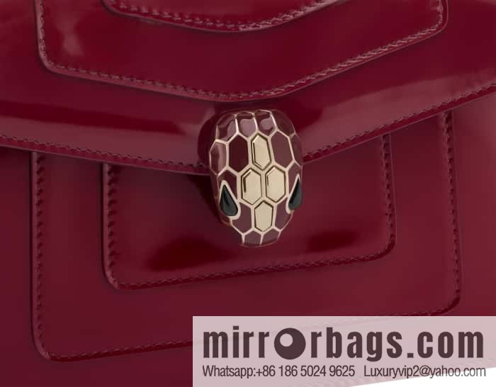 BVLGARI Bulgari SERPENTI FOREVER EAST-WEST Series Small Shoulder Bag 61879 Burgundy 20CM