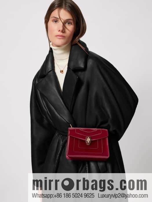 BVLGARI Bulgari SERPENTI FOREVER EAST-WEST Series Small Shoulder Bag 61879 Burgundy 20CM