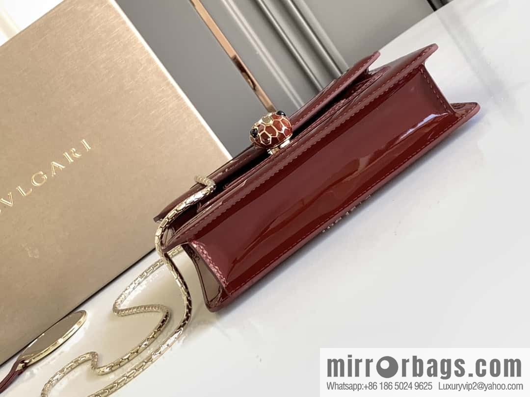 BVLGARI Bulgari SERPENTI FOREVER EAST-WEST Series Small Shoulder Bag 61879 Burgundy 20CM