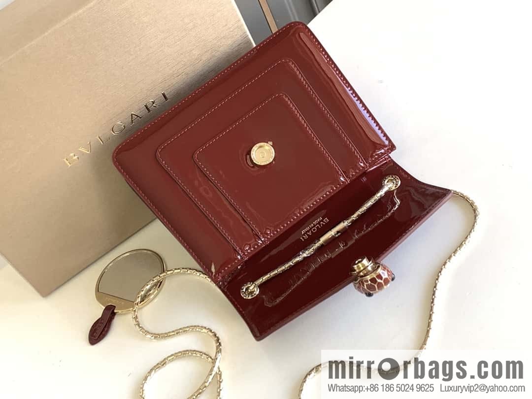 BVLGARI Bulgari SERPENTI FOREVER EAST-WEST Series Small Shoulder Bag 61879 Burgundy 20CM