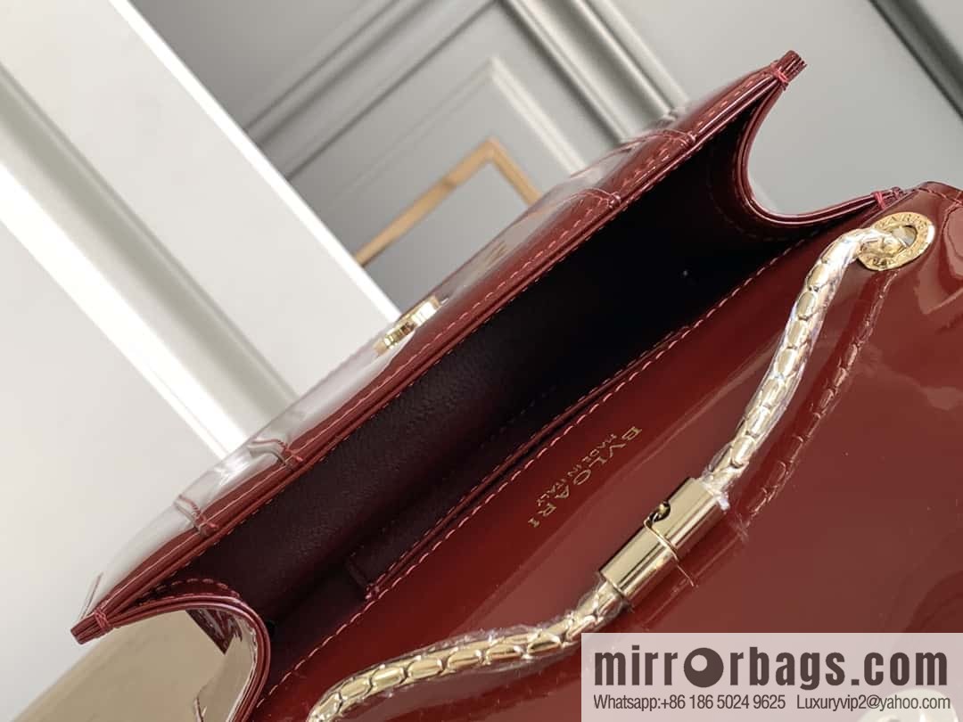 BVLGARI Bulgari SERPENTI FOREVER EAST-WEST Series Small Shoulder Bag 61879 Burgundy 20CM