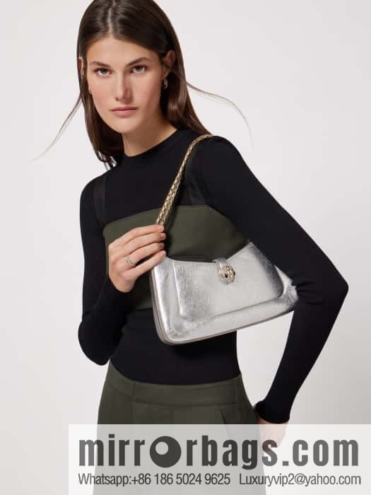 BVLGARI Bulgari SERPENTI BAIA series small shoulder bag 293208 silver 27.5CM