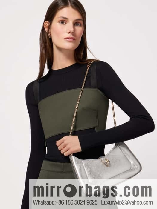 BVLGARI Bulgari SERPENTI BAIA series small shoulder bag 293208 silver 27.5CM