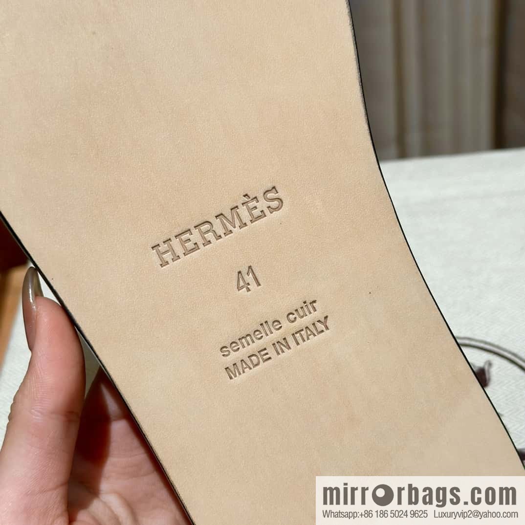Hermès crocodile leather H family male god slippers