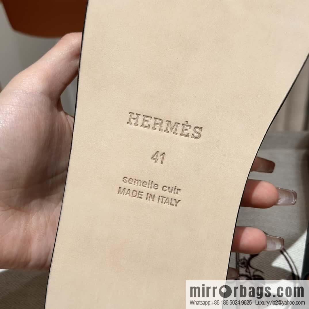 Hermès crocodile leather H family male god slippers