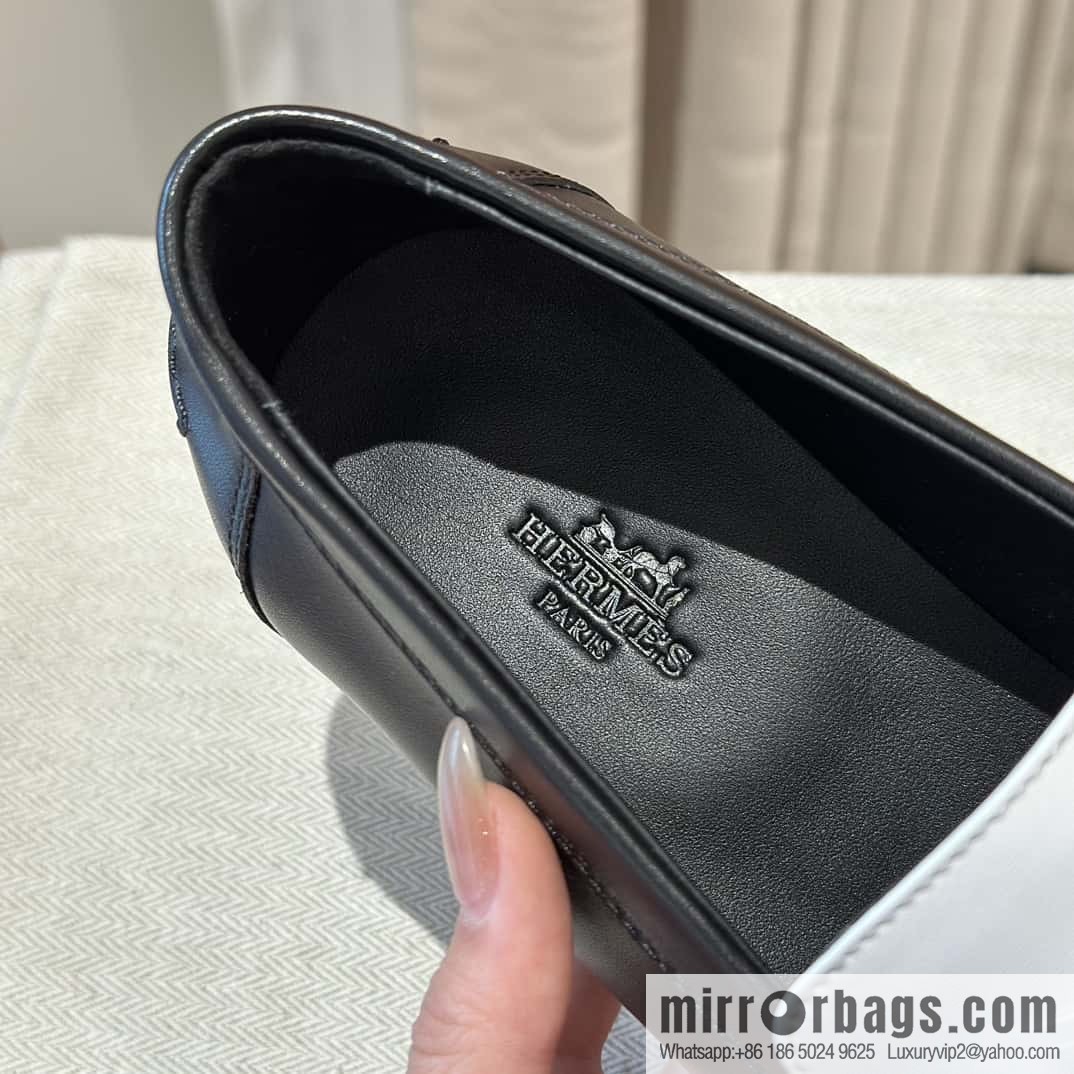 HERMES kelly buckle loafers fringed loafers