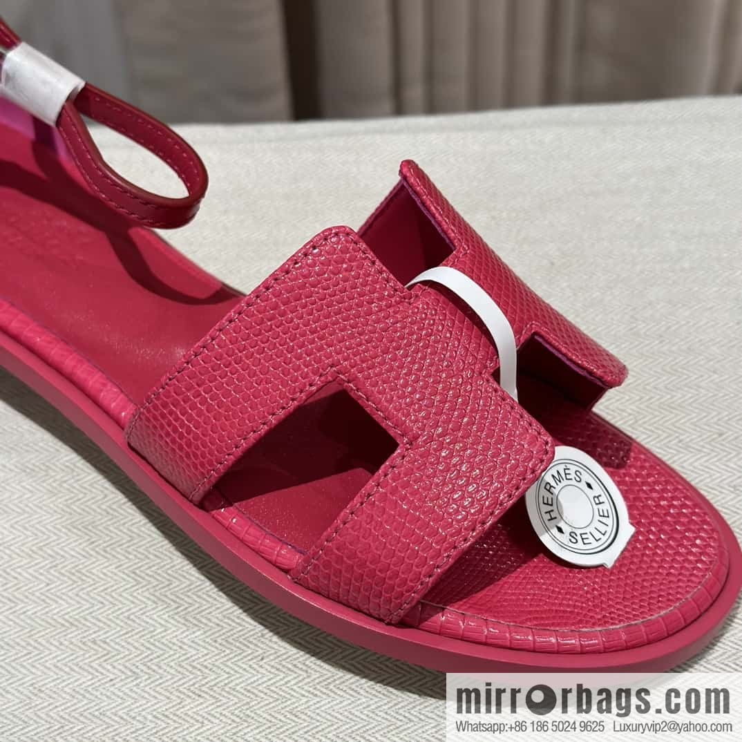 Hermès lizard leather new small sandals