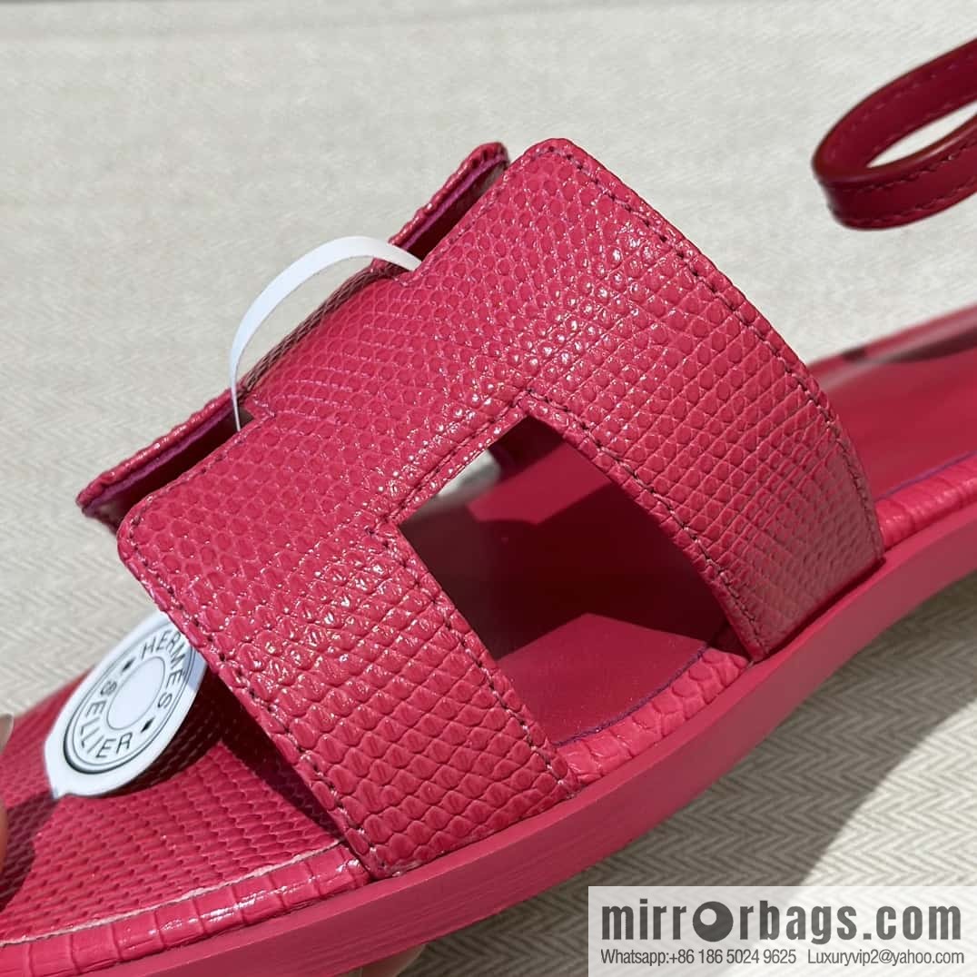 Hermès lizard leather new small sandals