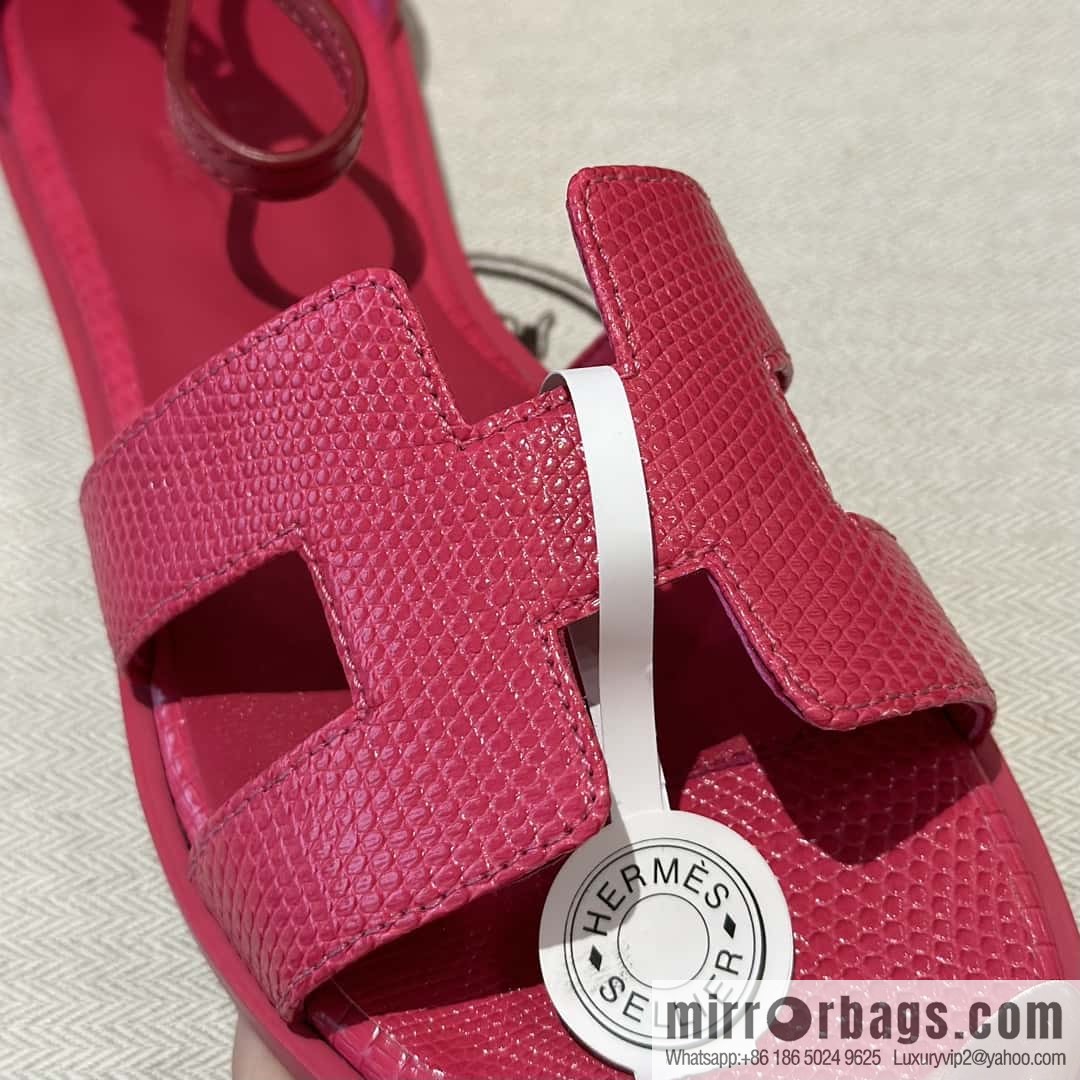 Hermès lizard leather new small sandals