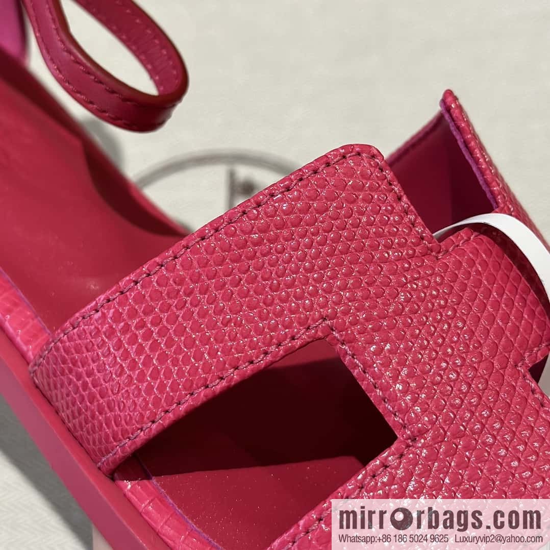 Hermès lizard leather new small sandals